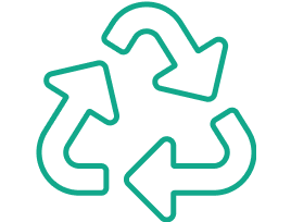 Recycling icon The icon shows three triangular arrows in a circle and symbolizes recycling.